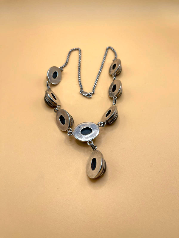 Sterling Silver Tibetan Black Onyx Necklace