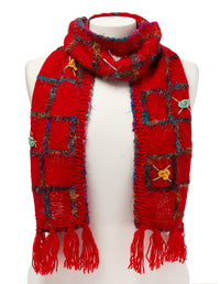 Woolen Scarf with Recyceld Silk Embroidery