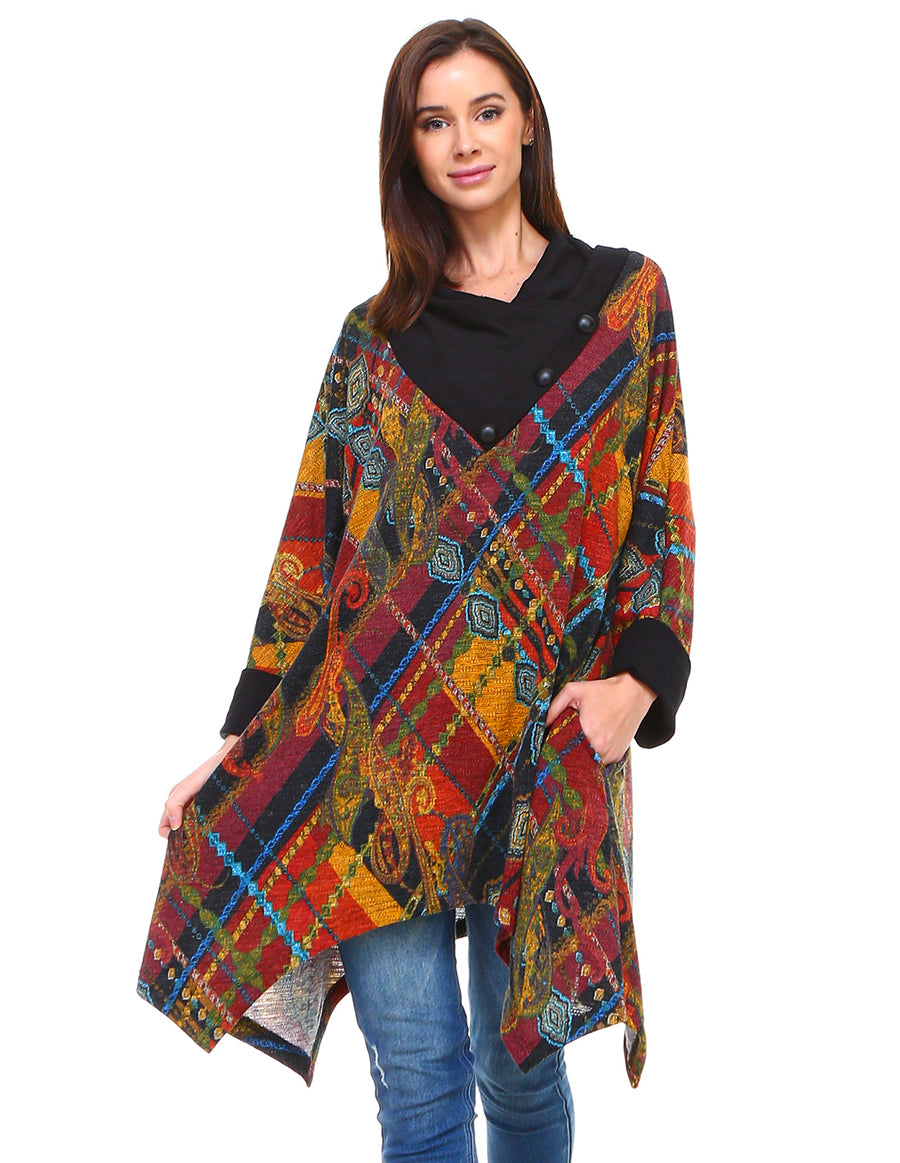 Scrunched Neck Line Long Tunic