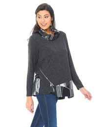 Palila Knit Top with Zipper Detail