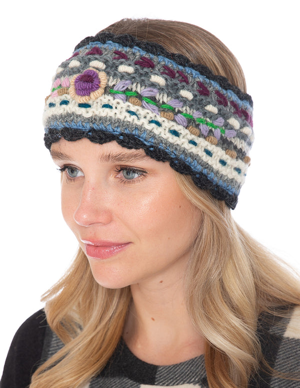 Floral Knitted Woolen Headband