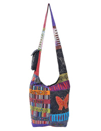 Butterfly Embroidered Cross Body Hobo Bag