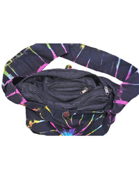 Black Rainbow Tie Dye Hobo Bag
