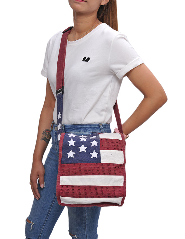 Red, White and Blue Americana Messenger Bag