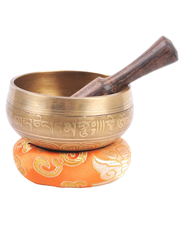 Plain Etched Om Tibetan Singing Bowl