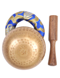 Plain Etched Double Bajra Tibetan Singing Bowl