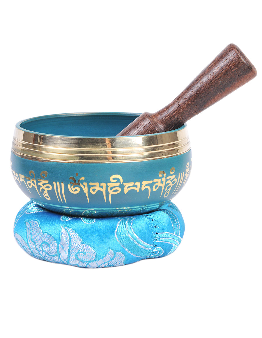 Chakra Colors and Black Painted Tibetan Singing Bowl