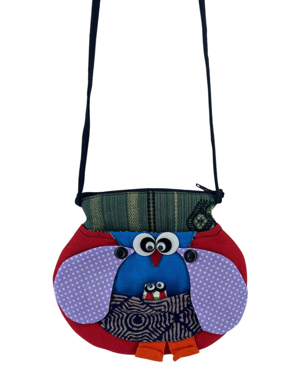 Owl Patchwork Mini Messenger Bag