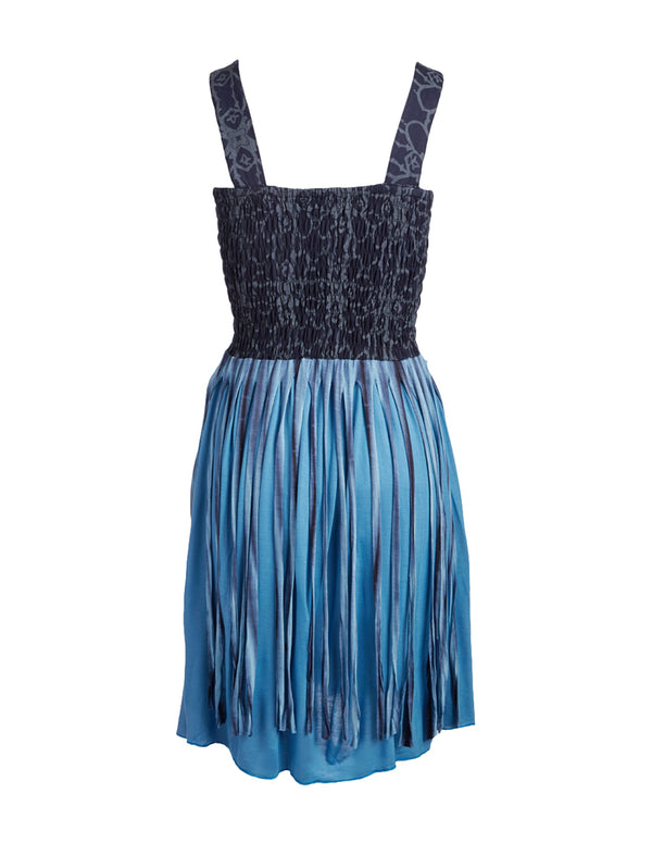 Tie Dye Sleeveless Dress with Tall Fringes