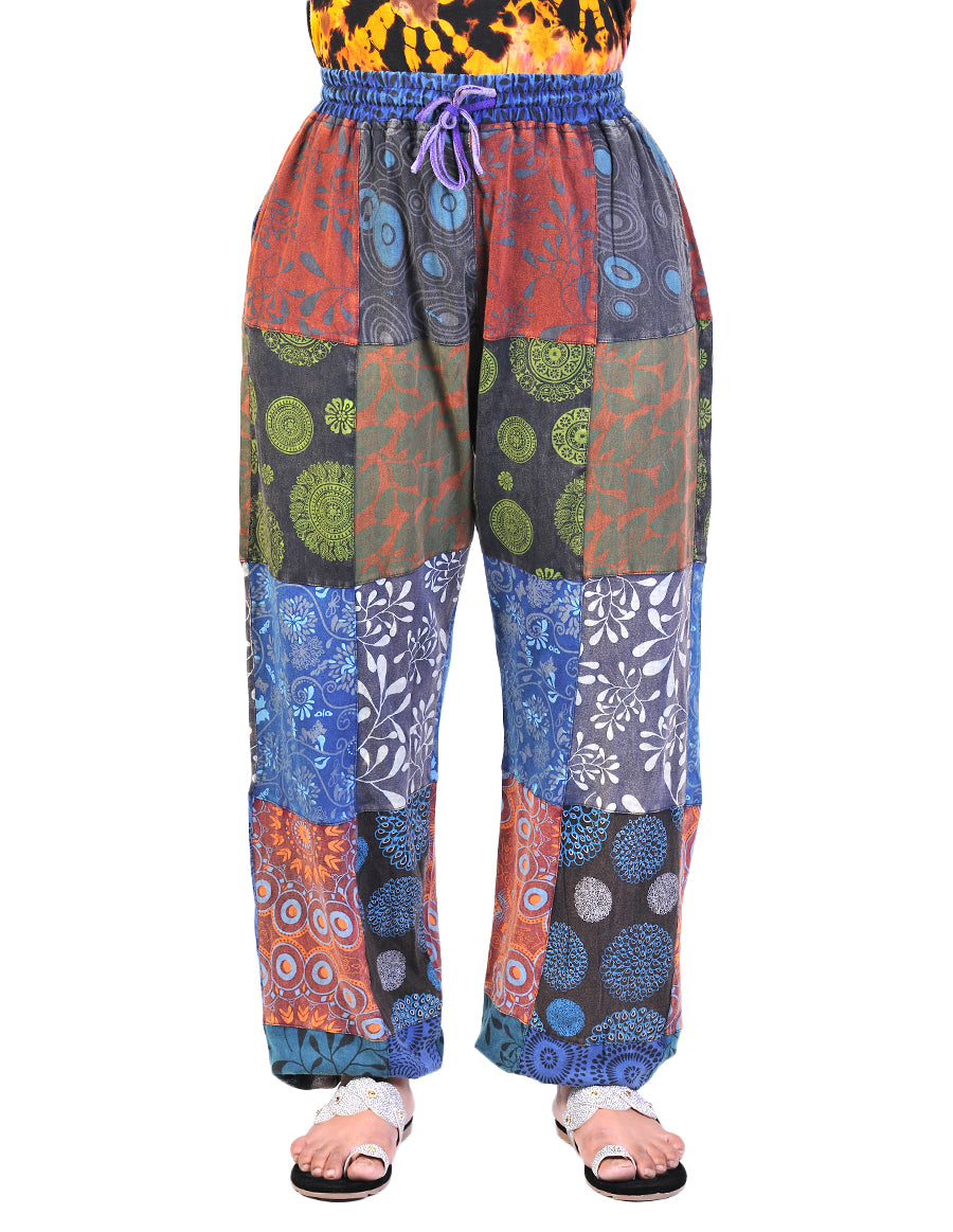 Patchwork and Printed Women's Joggers
