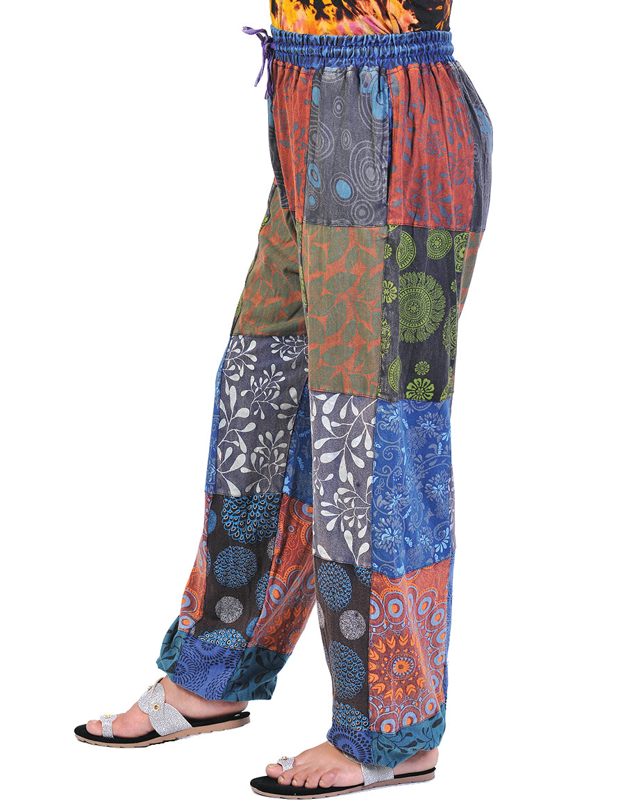 Patchwork and Printed Women's Joggers