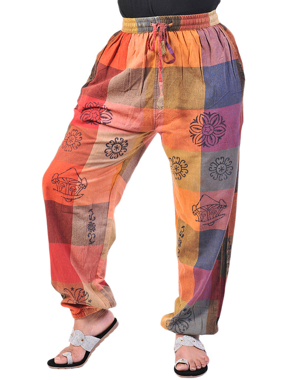 Colorful Hand Printed Women's Joggers