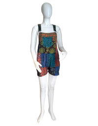 Patchwork and Printed Short Dungaree