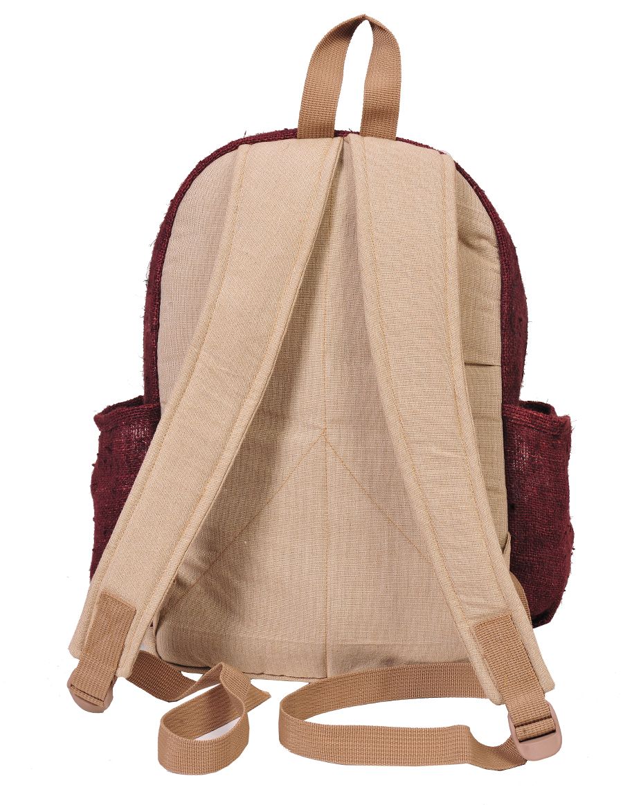 Brown Hemp and Cotton Backpack