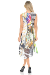 Abstract Print Asymmetrical Dress