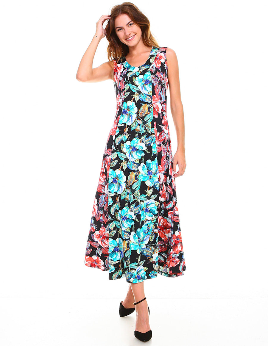 Floral A-Line Maxi Dress