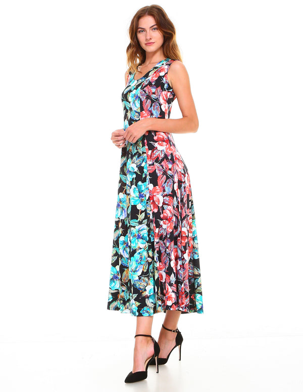 Floral A-Line Maxi Dress
