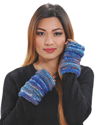 Multi-color Yarn Knit Arm Warmers