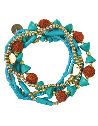 Turquoise Beads Strechy Bracelet