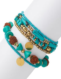 Turquoise Beads Strechy Bracelet