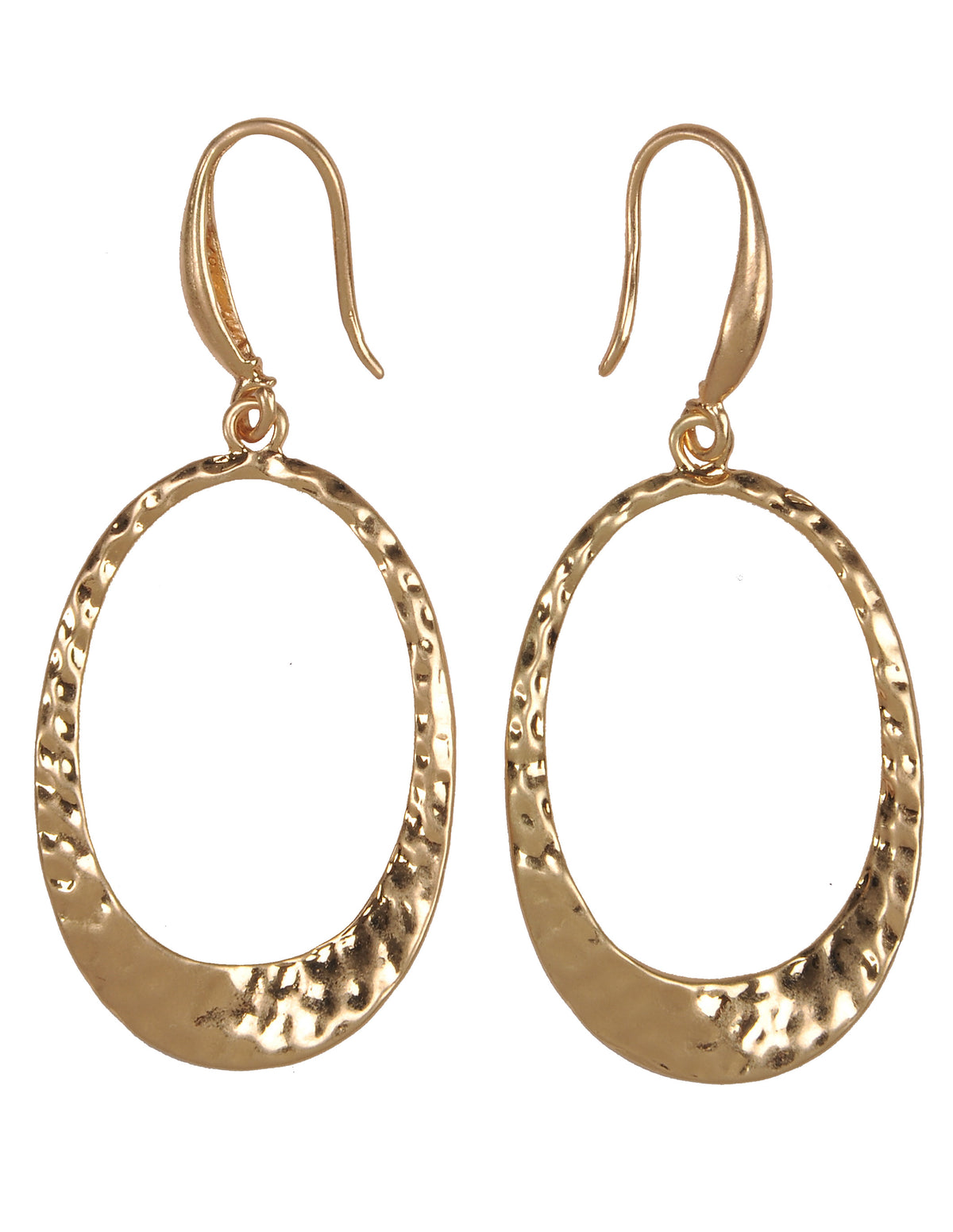 Oval Gold Drop Earrings