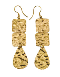 Hammered Finished Lisa Drop Earrings