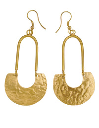 Hammered Finished Pari Drop Earrings
