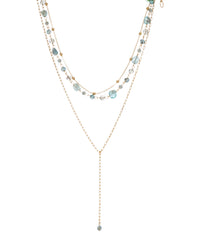 Gold Gemstones Layered Charm Necklace