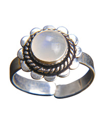 Gemstone Flower Adjustable Ring