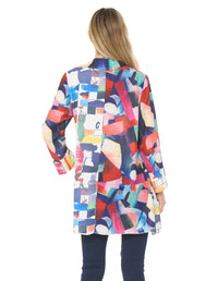 Mixed Abstract Print Light Weight Jacket