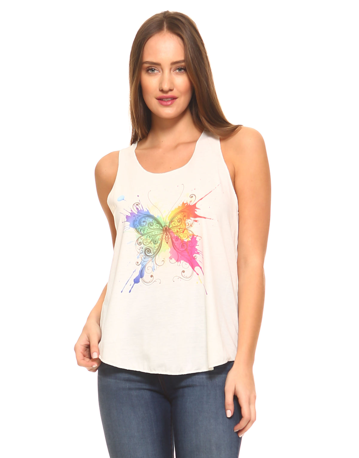Butterfly Print Graphic Tank