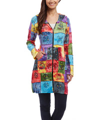 The Collection Royal Bright Patches Long Hooded Jacket