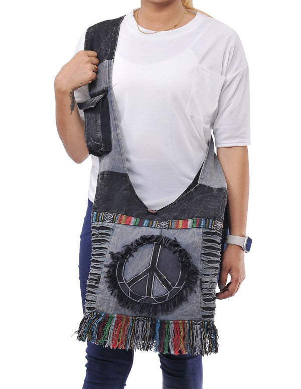 Peace & Fringes Hobo Bag